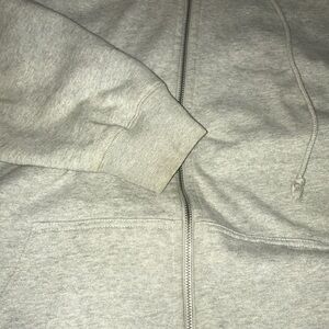 Brandy Melville Light Gray Full-Zip Hoodie